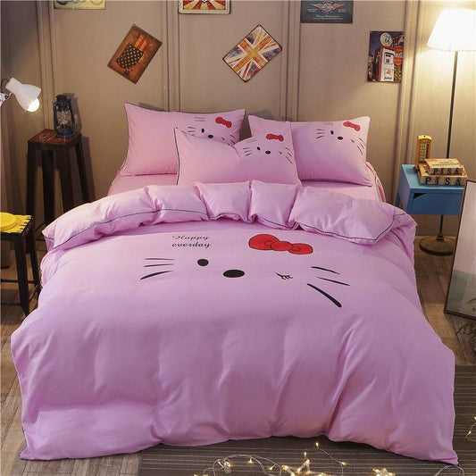 Home Bedding Sets Sheets Soft 3/4 Pcs Pillow Case Cute Cartoon Quilt Cover Bed Single Pillow Set
