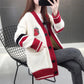 Women's Knitted Cardigan Sweater Loose Spring and Autumn Style Lazy Wind Sweater Coat