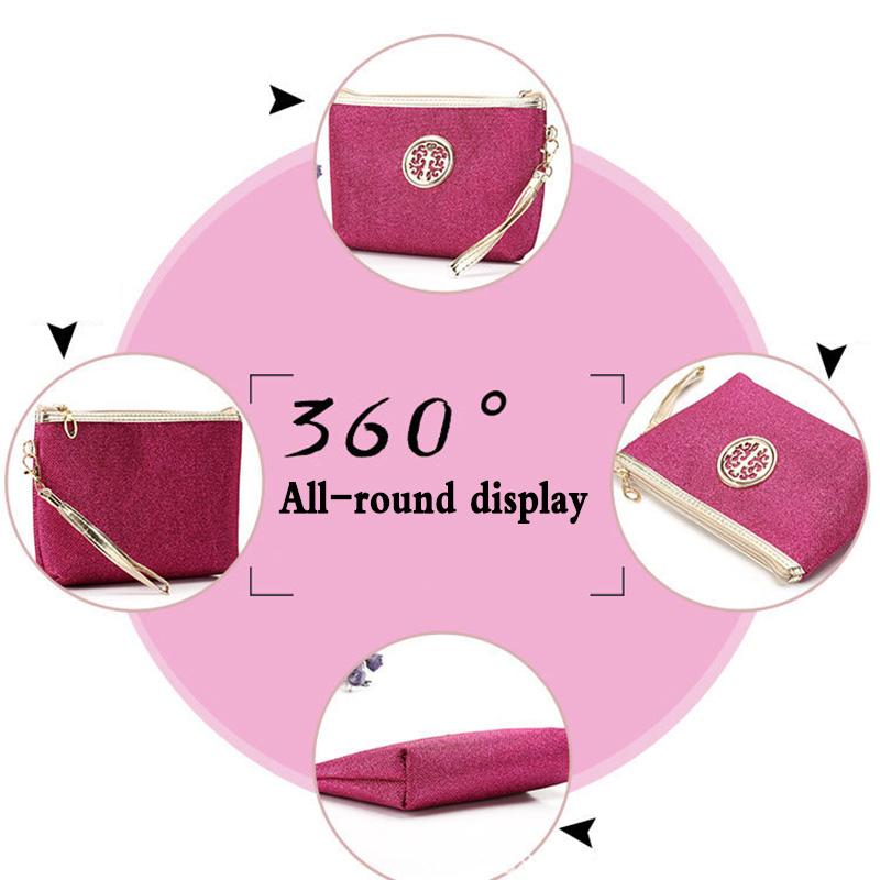 Cosmetic Bag Travel Bling Ladies Zipper Makeup Bags Makeup Wash Toiletry Organizer Bag Pouch Case