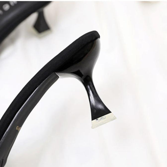 New High-heeled Shoes, Satin, Square Toe, Stiletto, Open-toe Women's Shoes for Outer Wear