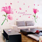 Fantasy pink flower romantic bedroom living room decorative wall sticker PVC transparent film