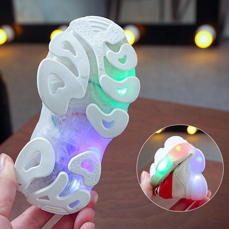 Korean Socks Shoes Boys and Girls LED Light Shoes Breathable Children's Sneakers