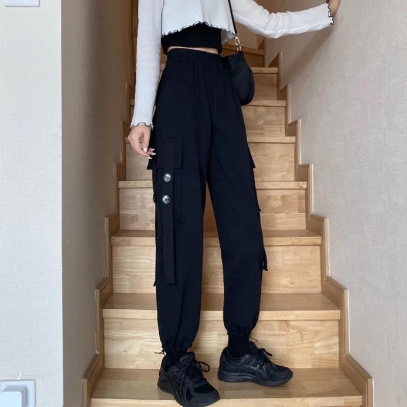 Overalls Women Are Thin and High Waist Spring and Autumn Handsome Black Loose Feet Ins Tide Leisure Sports
