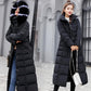 Winter Jacket Women's Warm Jackets Bow Belt Fur Collar Hooded Coat Long Women Thickening Coats Cotton Padded Ladies Parka Womens Jackets