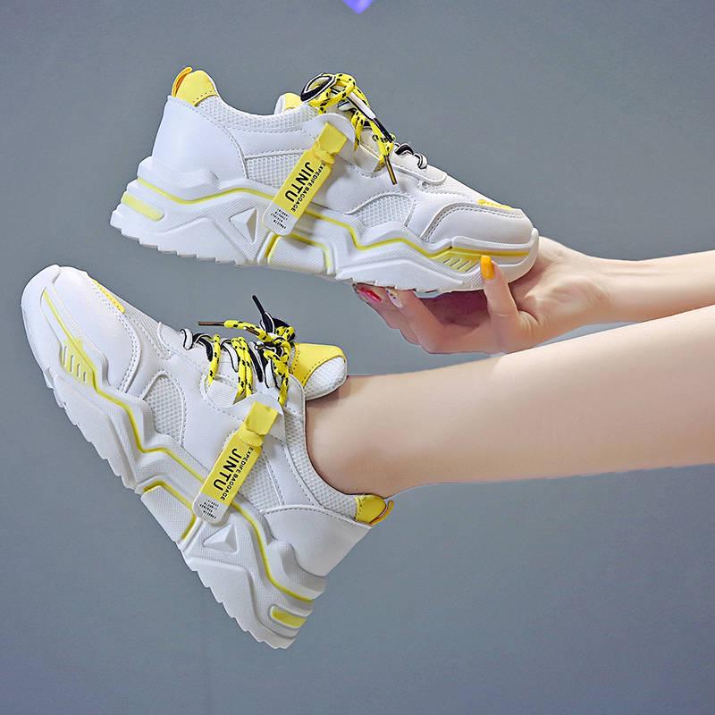 Women's Dad Sneakers Shoes Woman Sneakers Lace Up Platform Ladies Shoes Walking Female Footwear