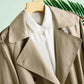 Autumn Korean Fashion Lace-up Small Casual Mid-length Windbreaker Women
