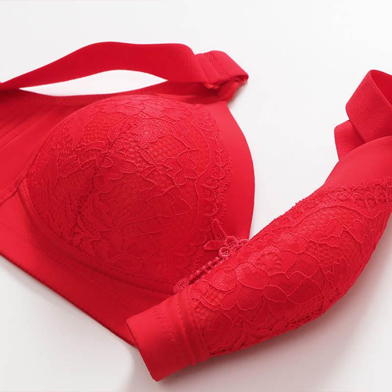 Women's Full Cup Thin Section Big Breasts Show Small No Steel Ring To Receive Auxiliary Breasts Anti-sagging Non-magnetic Large Size Bra