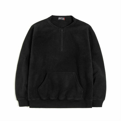 Retro Thick Double-sided Fleece Sweater Men Plus Fleece Sweater Men Pullover
