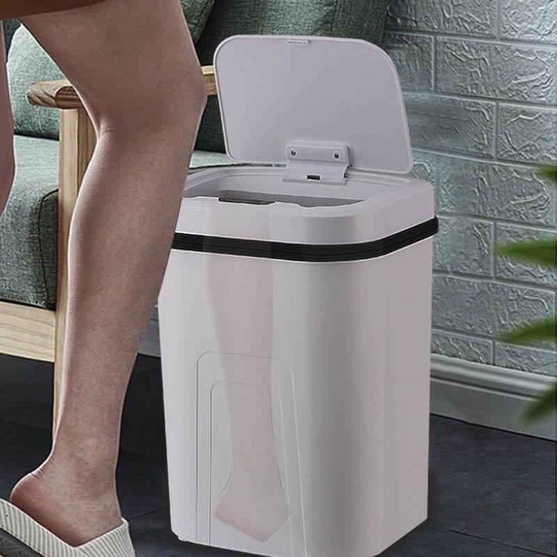 Smart Trash Can Induction Automatic Household Living Room Bedroom Bathroom with Lid Charging Trash Can Large