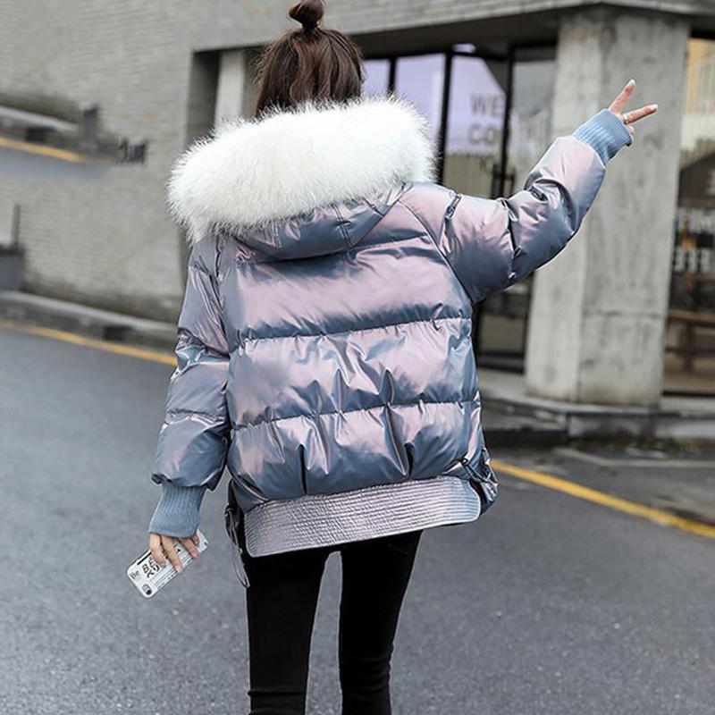 Cotton-padded Jacket Women's Short Winter Korean Style Loose Bright Face Small Down Padded Jacket