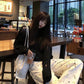 Gothic Punk Hole Sweaters Women  Streetwear Harajuku Sweaters Hollow Out Broken Knitted Jumper Woman Pullover Sweater