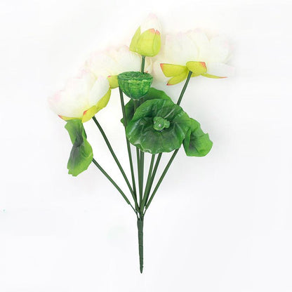 Simulation Lotus Lotus Leaf Fake Lotus Lotus Temple for Buddha Fake Silk Flower Living Room Desktop Fake Flower Plastic Flower Decoration Flower