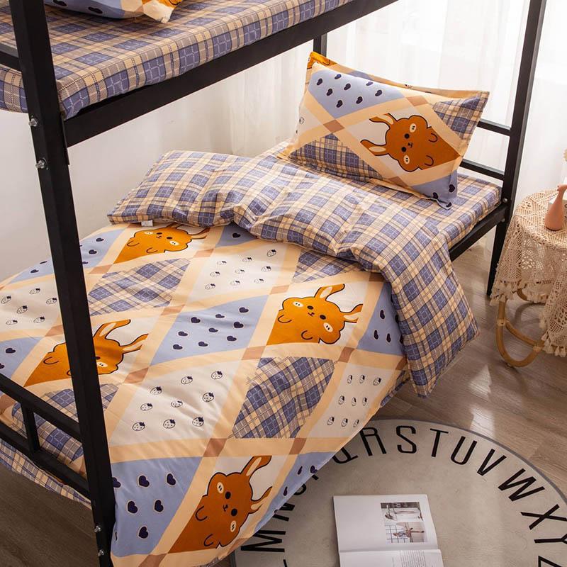 Three-piece Cotton Bedding Student Cotton Bed Linen Quilt Cover Pillowcase Single Dormitory Bedding
