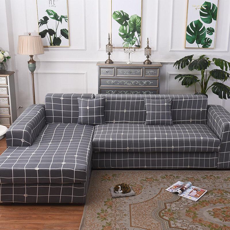Corner Sofa Covers for Living Room Slipcovers Elastic Stretch Sectional Loveseat L Shape Sofa Cover