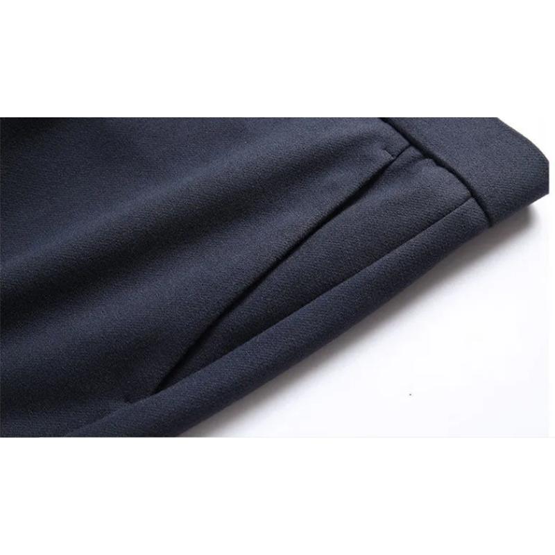 Men's Casual Pants Loose Straight-leg Bussiness Trousers Pants Autumn Winter Thick High-waist Stretch and Fleece Trousers Solid Outdoor Long Pants