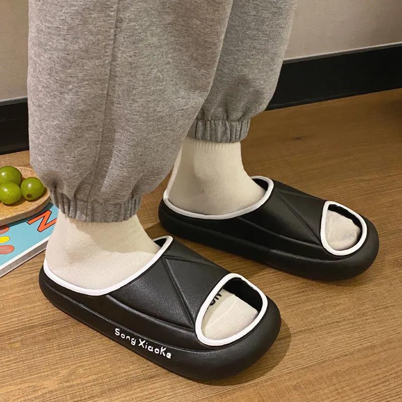 Slippery Slippers Women's Summer Indoor and Outdoor Wear At Home Non-slip Soft Thick Bottom Sandals and Slippers Light and Soft