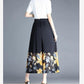 Summer Women's Pants Loose Nine Points Large Size Slim Women's Drapey High Waist Chiffon Wide Leg Pants