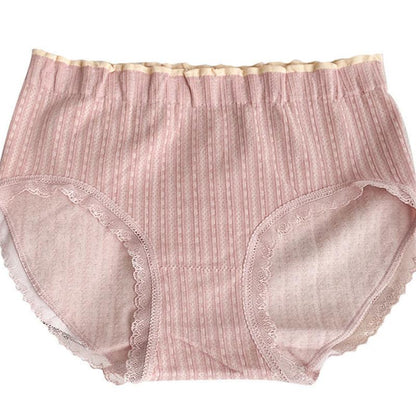 Sweet Girls Panties, Twist Stripes, No Trace Antibacterial and Breathable, Hips and Mid-waist