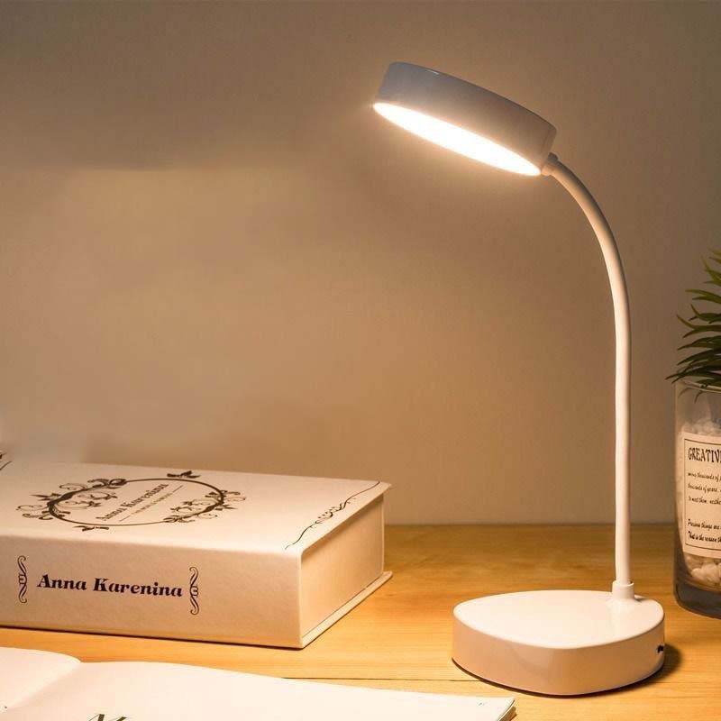LED Three-speed Touch Dimming Reading Desk Lamp USB Charging Plug-in White Light and Warm Light Eye Protection Small Desk Lamp