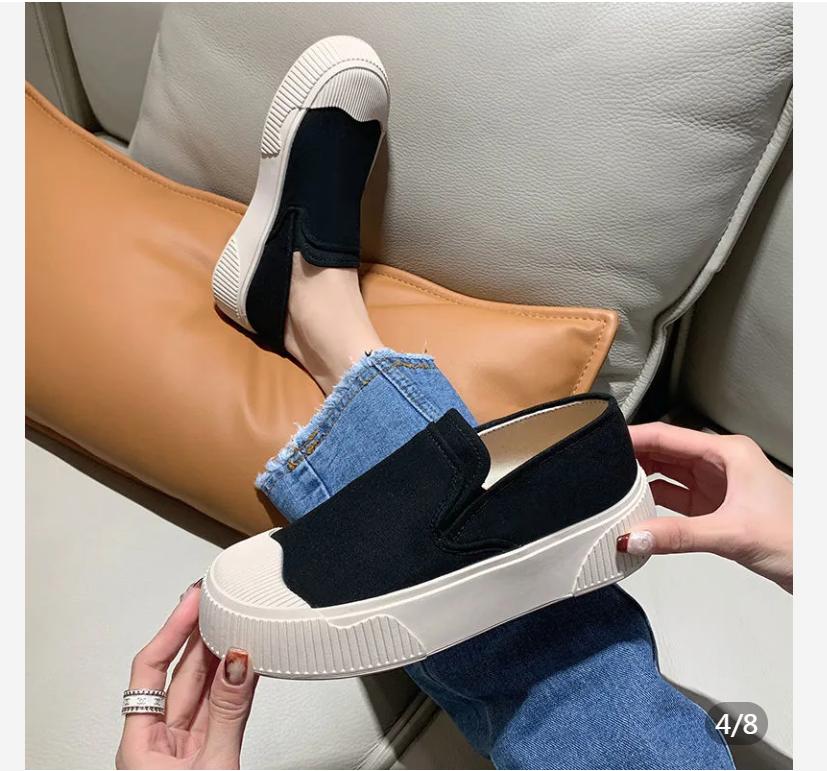 Women Wear Canvas Shoes In Spring and Summer, Breathable Thick Soled Anti-skid, Fashionable and Versatile Casual Shoes