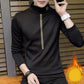 Winter Half-high Collar Long-sleeved T-shirt Men's Plus Fleece Inner Warm Bottoming Shirt
