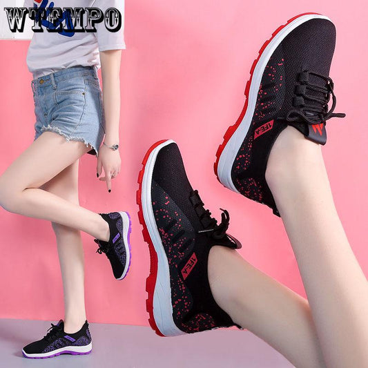 Low-top Women's Shoes Lightweight Breathable Flying Weaving Comfortable Non-slip Shoes