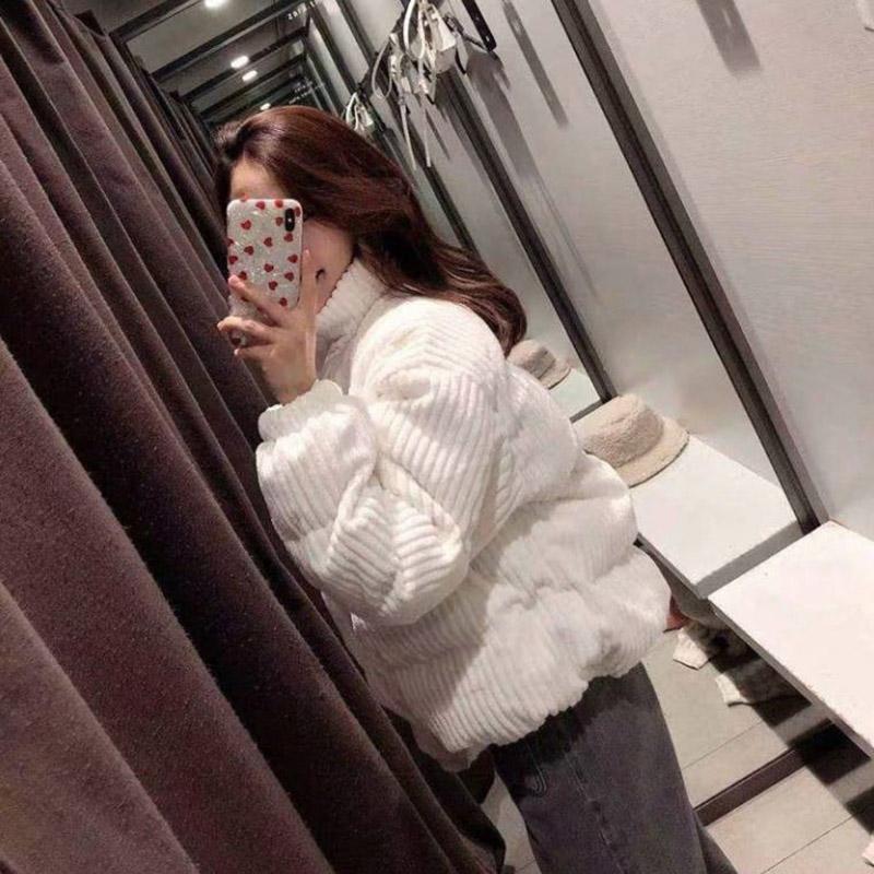 Winter Down Coat Korean Fashion Short Corduroy Coat Thick Loose Plus Size Down Jacket