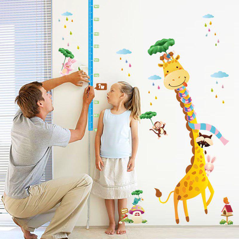 [Wall sticker] cartoon Giraffe height measure wall stickers for children decals diynursery room inte