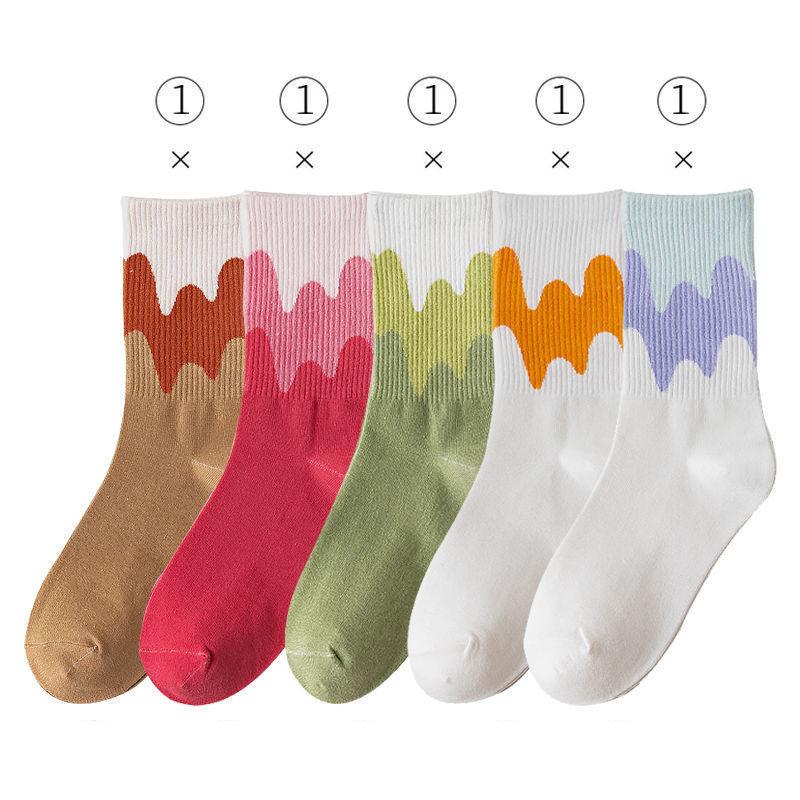 Five Pairs of Winter Socks Korean Version of The Tube Cute All-match Autumn and Winter Thick Ladies Stockings