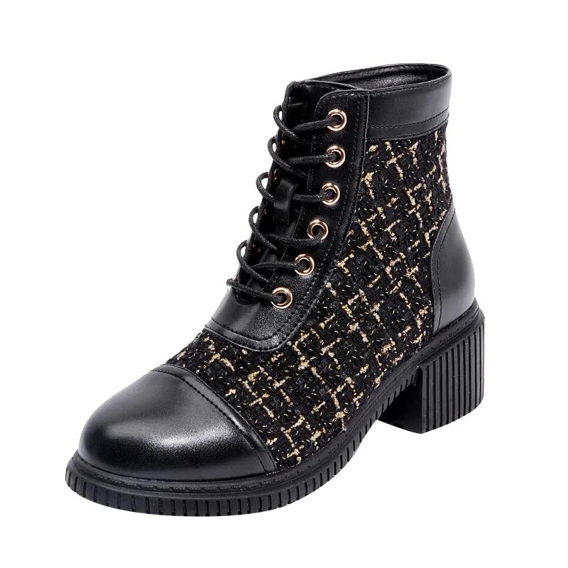 Women's Boots Martin Boots Women's Spring and Autumn Single Boots Thick High-heeled Boots All-match Women's Boots