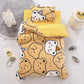 Children's Bed Three-piece Pillowcase Quilt Cover Sheet Milk Velvet Warm Bed Set Cartoon Animals