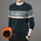 Autumn and Winter Sweaters Plus Velvet Thick Embroidered Warm Pullover Sweaters Plus Size Casual Knit Sweaters Suitable for Young and Middle-aged Men