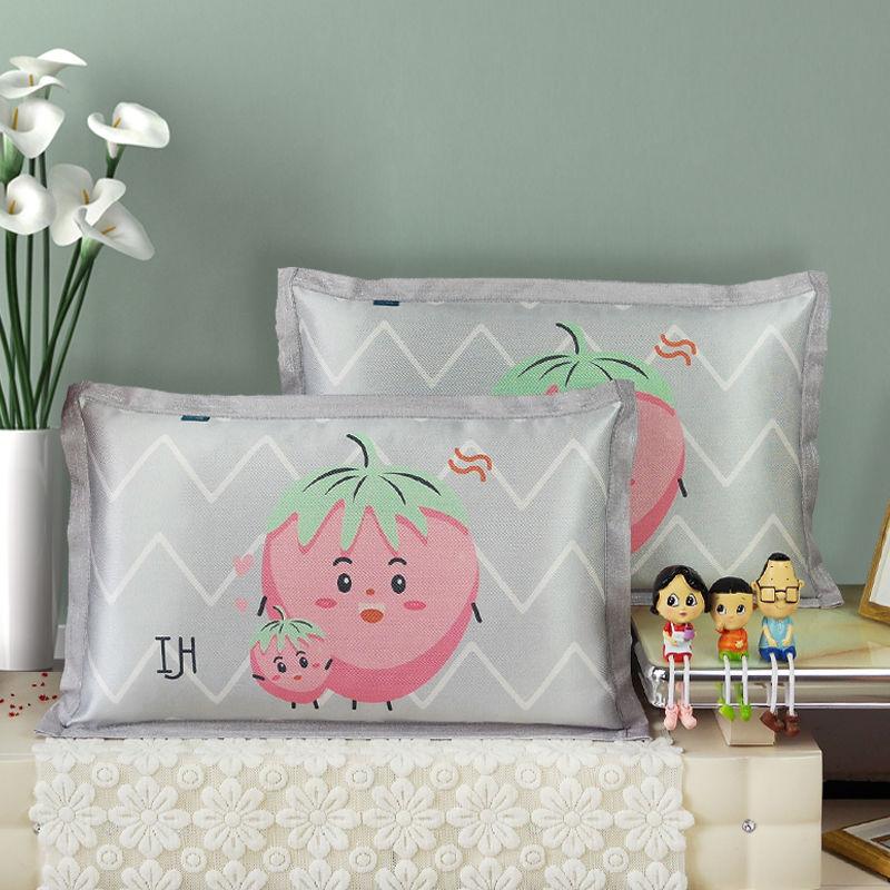Summer Ice Silk Mat Pillowcase with Encryption Thickening Double-sided Usable Rattan Pillowcase