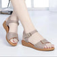 Leather Sandals Women's Summer Flat Low-heeled Soft-soled Non-slip Middle-aged and Elderly Young Ladies Sandals