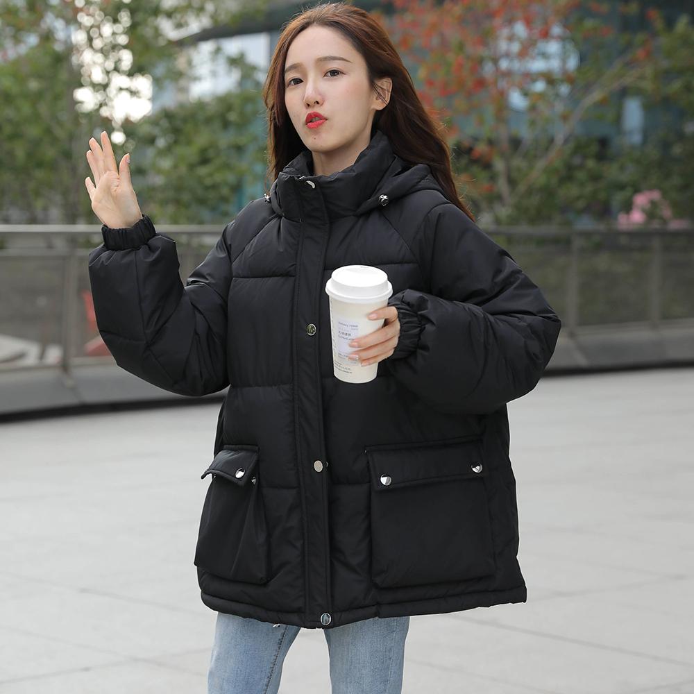 Winter Plus Size All-match Hooded Ladies Cotton Padded Jacket Short Loose Bread Coat Beautiful Down Padded Coat