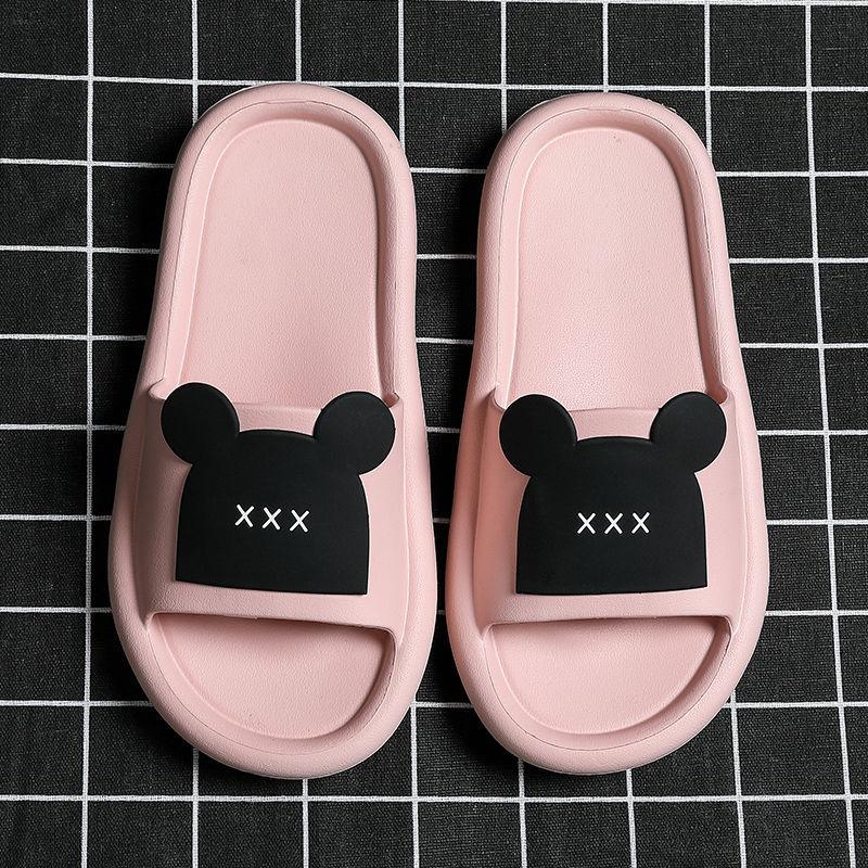 WTEMPO Slippers Women External Wear Cartoon Thick Bottom Soft Like Bread Lightweight  Non-slip Beach Bedroom Home Bathroom