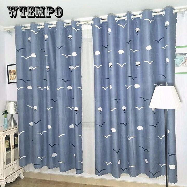Pastoral Printed Blackout Curtains Window Blinds Drapes Living Room Decor