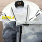 L-8XL Oversized Ink Pattern Windbreaker Casual Hooded Coat Spring Waterproof Jacket Men Comfortable Top Long