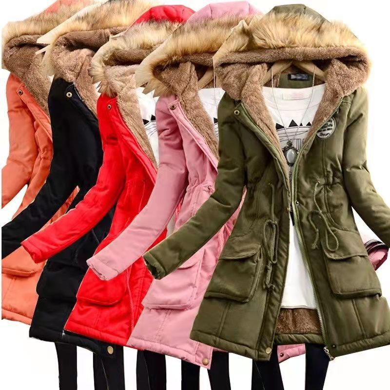 13 Colors Women Winter Thick Warm Hooded Parka Cotton Padded Coat Slim Jacket