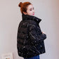 Women's Winter Short Padded Coat Autumn and Winter Thickening All-match Printed Padded Coat Warm Parka Jacket