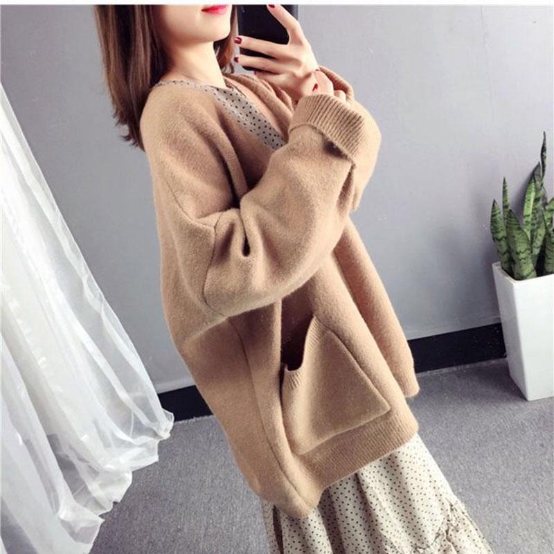 Knitted Cardigan Women Jacket Women Korean Version Loose Students Are Thin and Versatile Thick Sweater Jacket