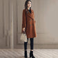 Wool Blend Coat Women Long Sleeve Turn-down Collar Outwear Jacket Casual Autumn Winter Overcoat