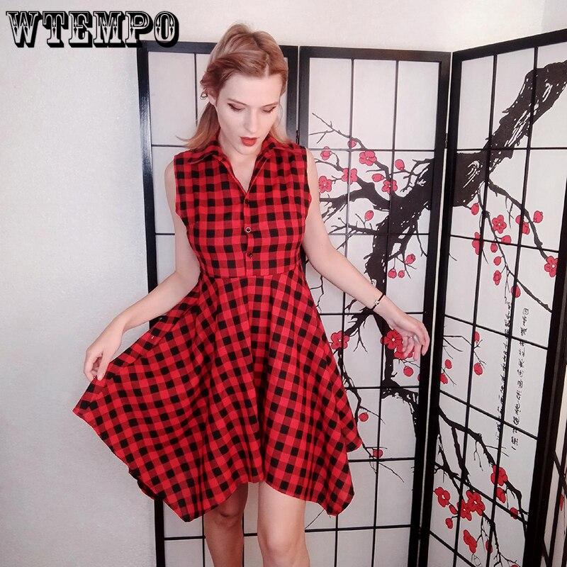 Summer Women Long Shirt Dress Plaid Sleeveless Sexy Blouse High Waist Midi Dresses Plus Size Slim Irregular Hem Casual Dress