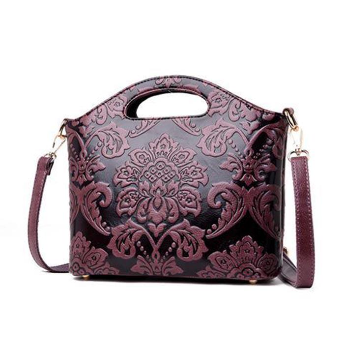 Small Bag Female Leather Handbag Female Embossed National Wind Shoulder Bag Diagonal Shell Girl Bag