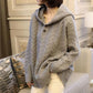Autumn and Winter Retro Hoodie Solid Color Pullover Knitted Sweater Fashion Simple Style Female Top