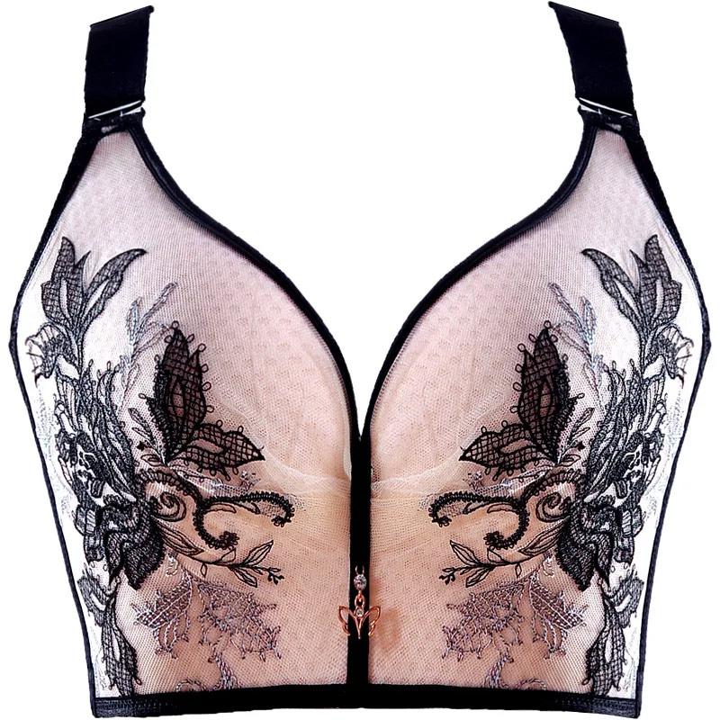 Large Size Underwear Thin Section No Steel Rings Gathering Large Breasts Adjustable Large Bra