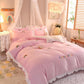 Princess Style Milk Velvet Winter Thick Crystal Velvet Four-piece Double-sided Quilt Cover Coral Velvet Bed Linen