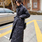 Down Padded Jacket Women's Winter Korean Style Temperament Was Thin Stand-up Collar Mid-length Over-the-knee Coat Thick Padded Jacket