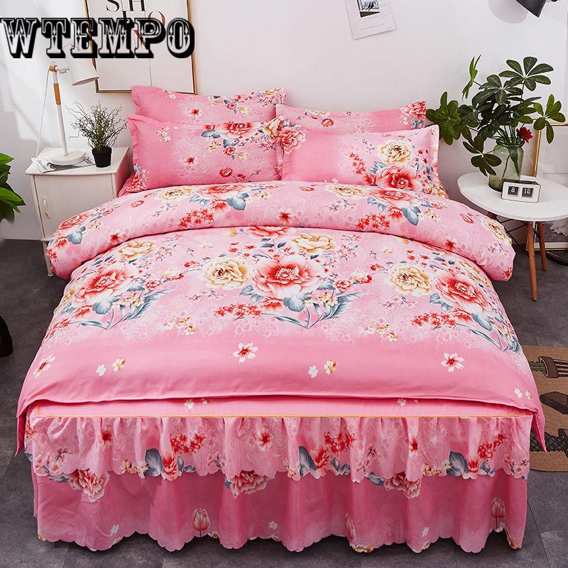 Bedspread Cotton Bed Skirt Bed Flat Fitted Sheet Bedding Bed Sets Queen King Size