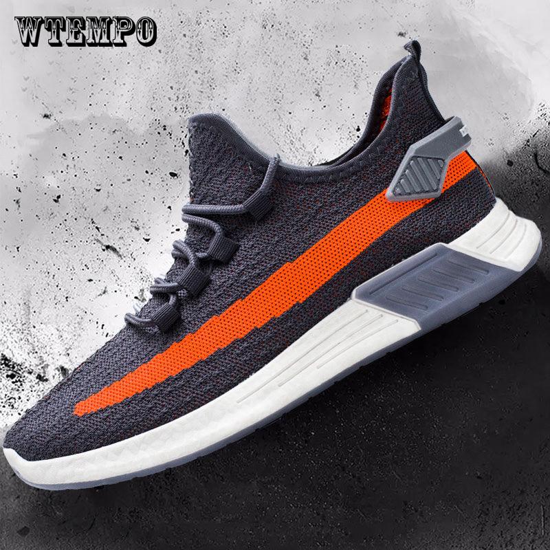 Spring Breathable Large Men's Sports Raised Round Head Flat Heel Lace Up Mesh Shoes